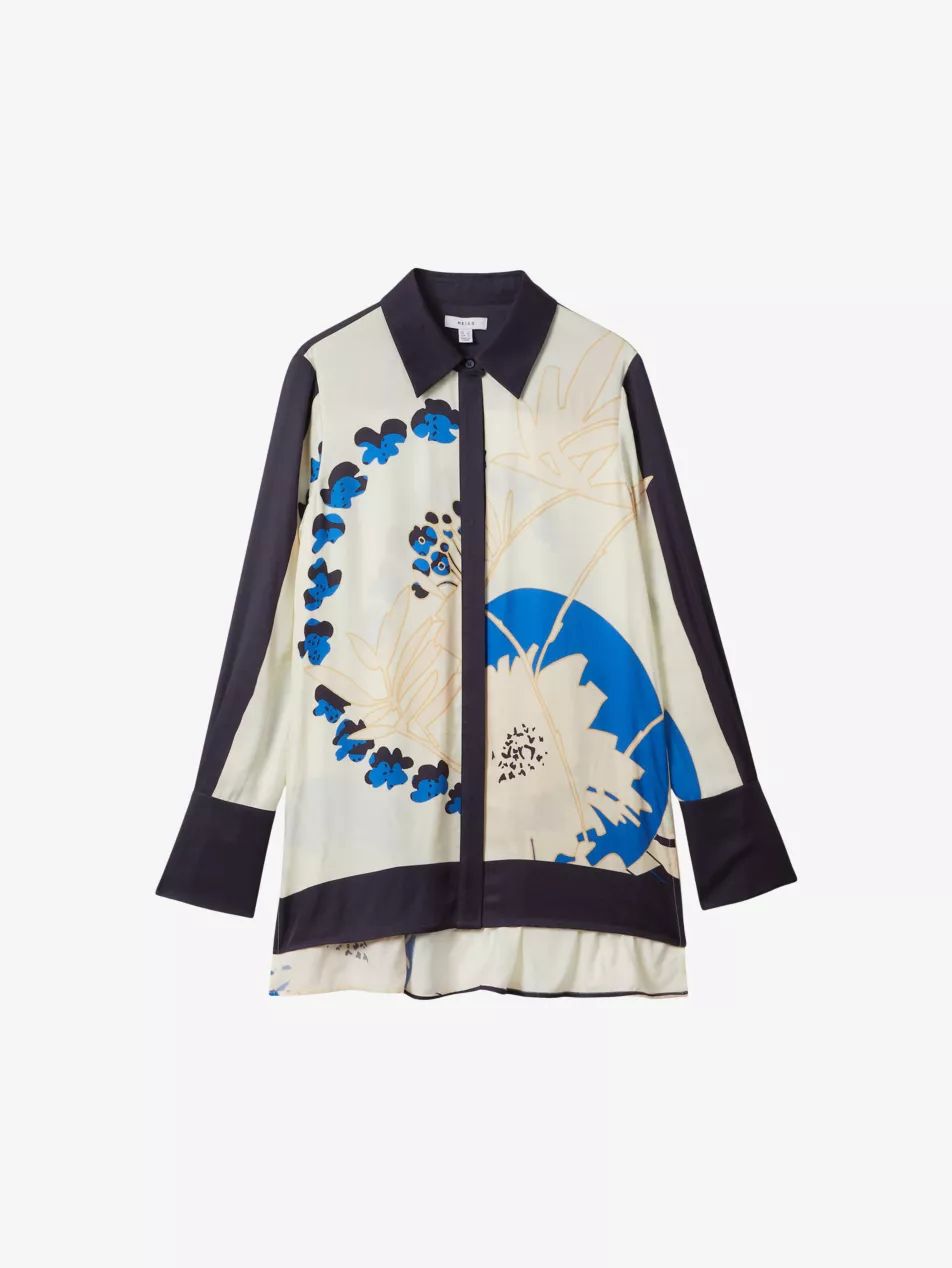 Isla graphic-print split-hem woven shirt | Selfridges