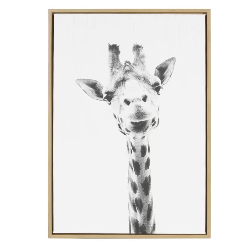 Sylvie Graywash Giraffe by Simon Te Tai - Picture Frame Photograph Print on Canvas | Wayfair North America