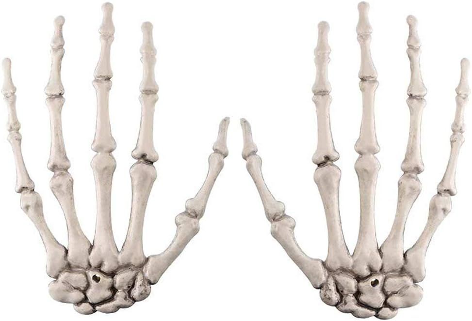 Hosfairy 1 Pairs Halloween Skeleton Hands Plastic Hand Skeleton Model for Halloween Decoration Te... | Amazon (US)