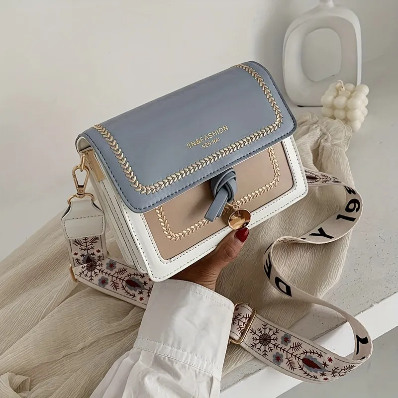 Fashion Flap Shoulder Bag, Women's Buckle Decor Crossbody Purse With Wide Strap | Temu Affiliate Program