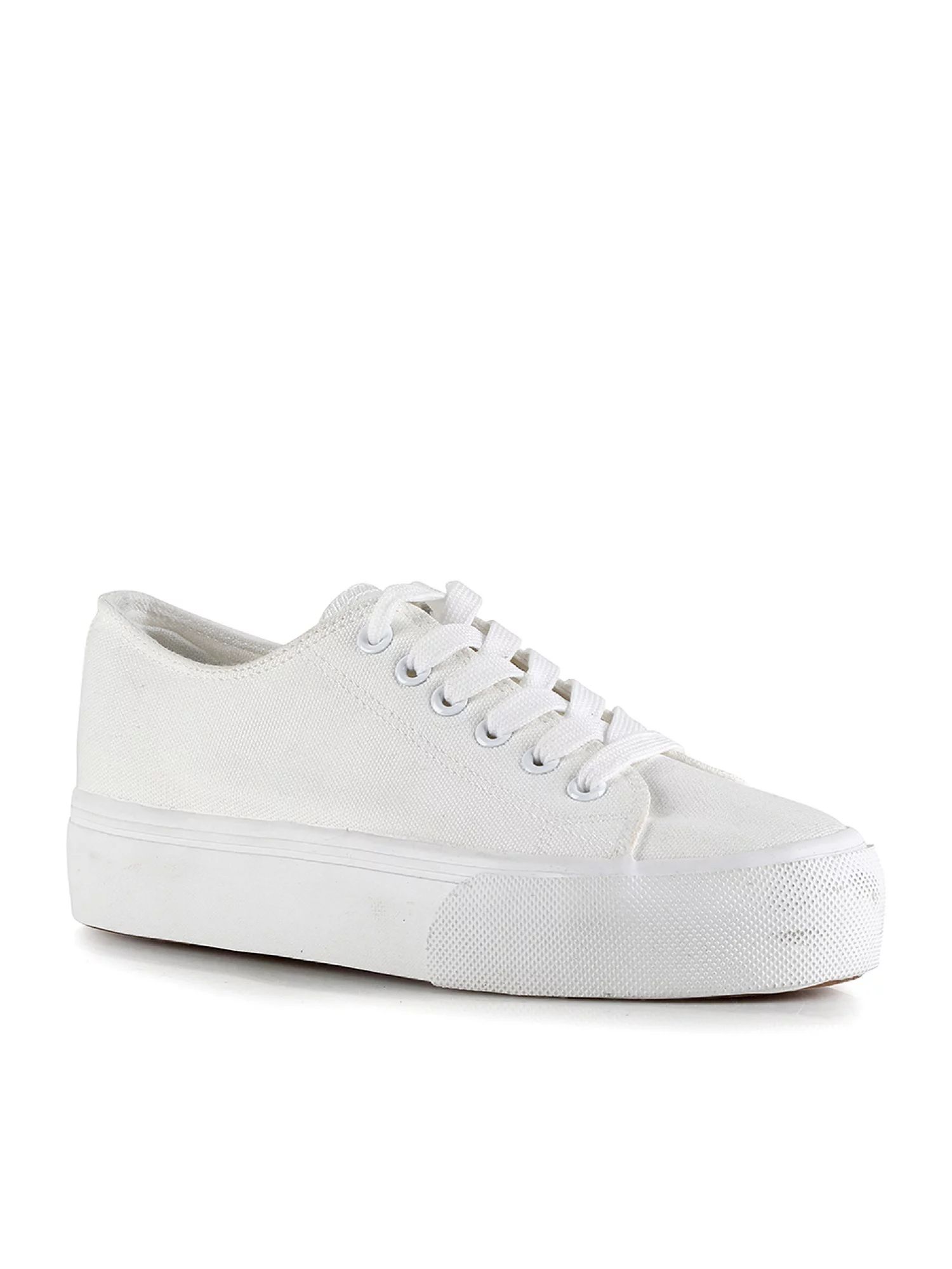 Lace Up Women's Canvas Sneakers in White | Walmart (US)