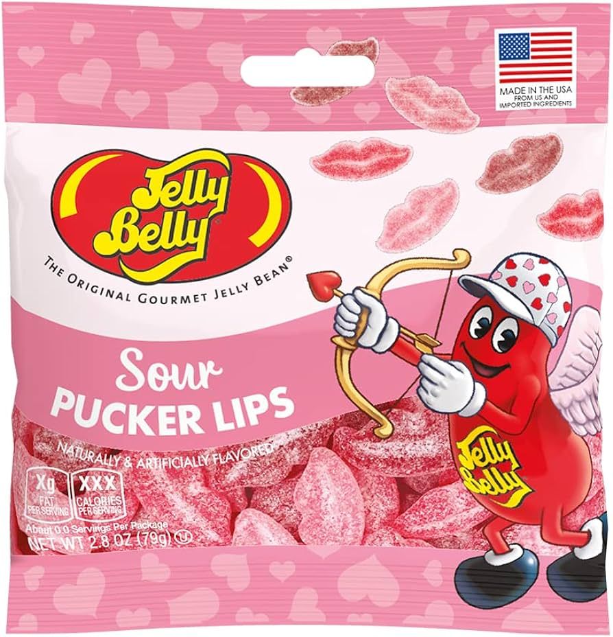 Jelly Belly Valentine Sour Pucker Lips 2.8 oz Grab & Go® Bag | Amazon (US)