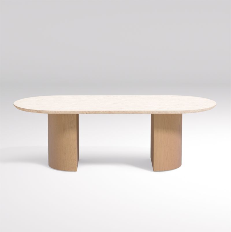 Vernet Oval Travertine Coffee Table + Reviews | Crate and Barrel | Crate & Barrel
