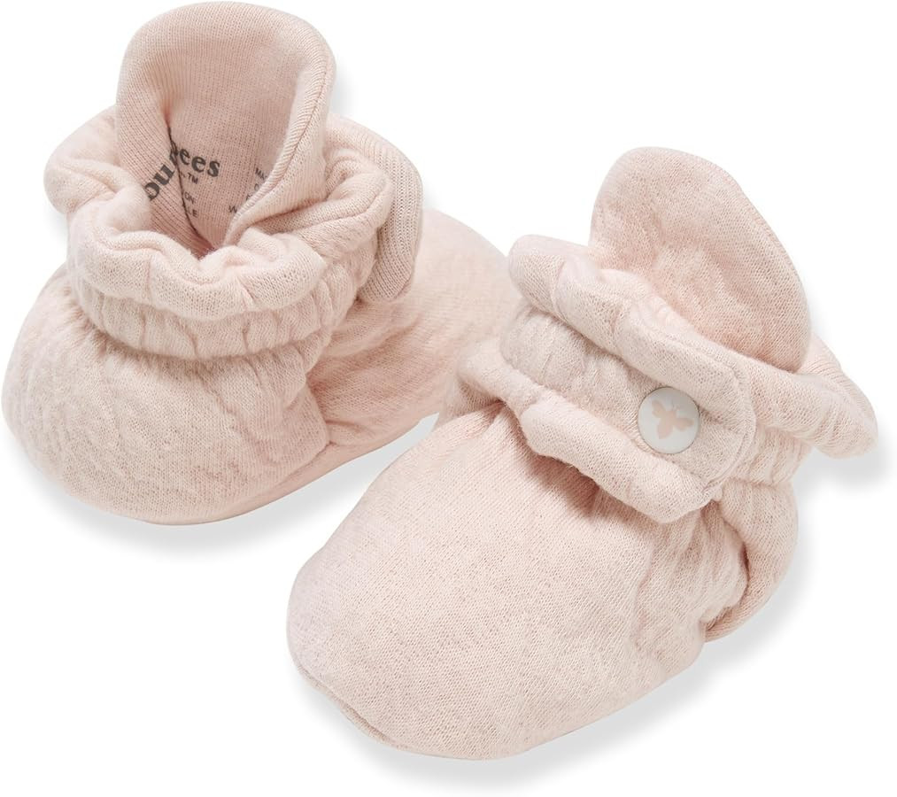 Burt's Bees Baby Unisex Booties Organic Cotton Newborn Essentials Shoes for Infants | Amazon (US)