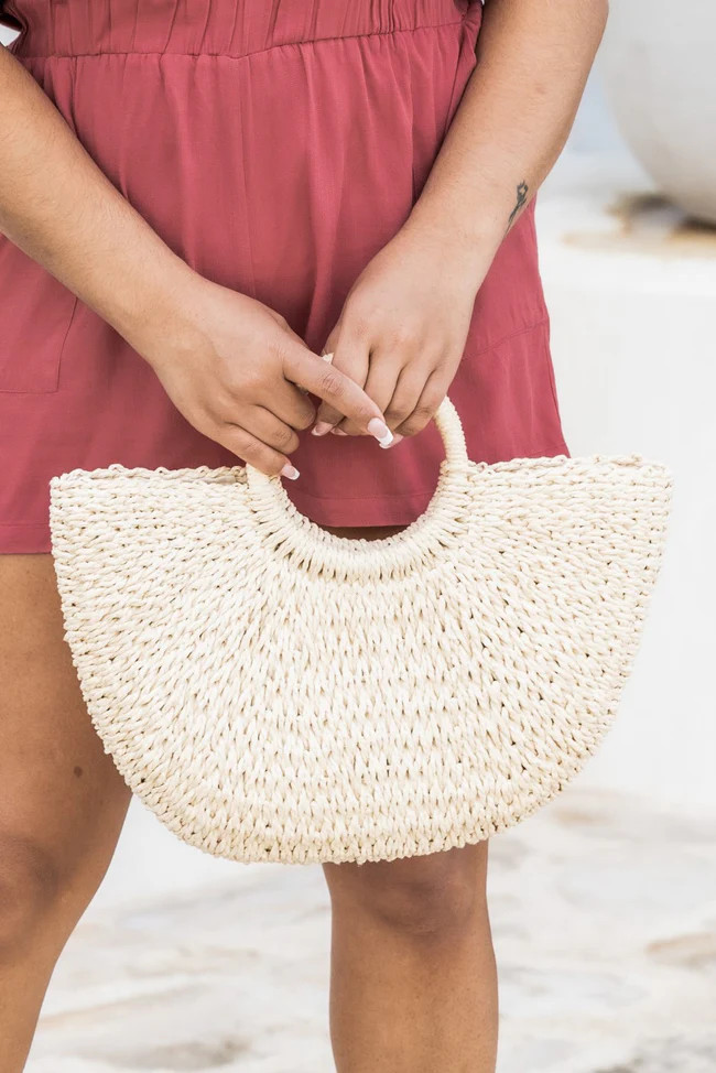 Getaway Plan Natural Straw Purse FINAL SALE | Pink Lily