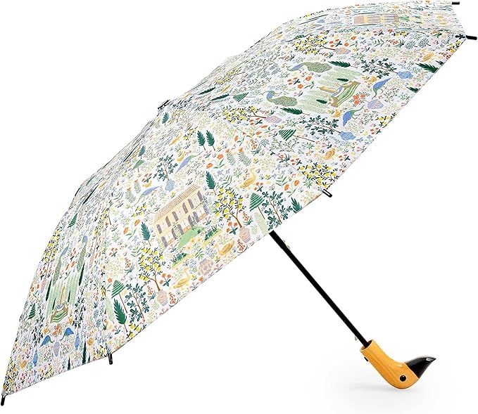 RIFLE PAPER CO. Umbrella, Matching Storage Sleeve, Portable, Auto Open and Close, Wooden Handle, ... | Amazon (US)