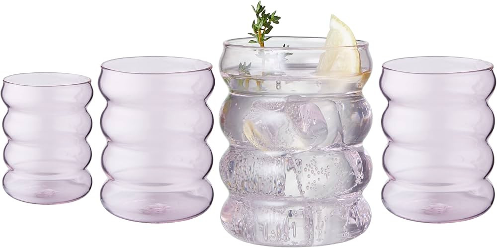 Galateo Italia Bolla Rosé Bubble Drinking Glasses - Rounded Borosilicate Design - Cocktail, Wate... | Amazon (CA)