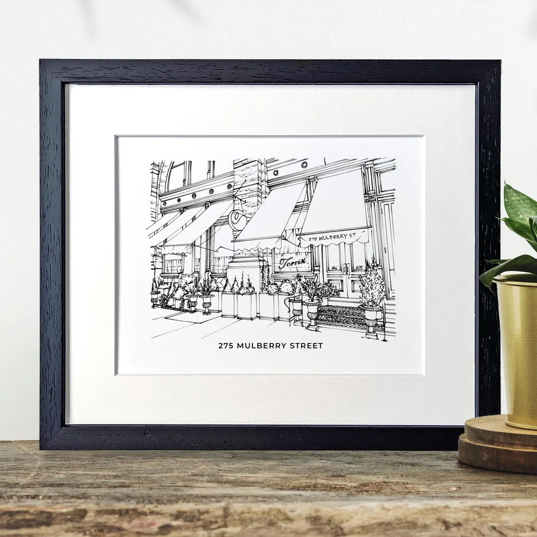 Custom Hand-drawn Restaurant Sketch Pub Drawing From Photo Personalised Bar Illustration First Da... | Etsy (US)