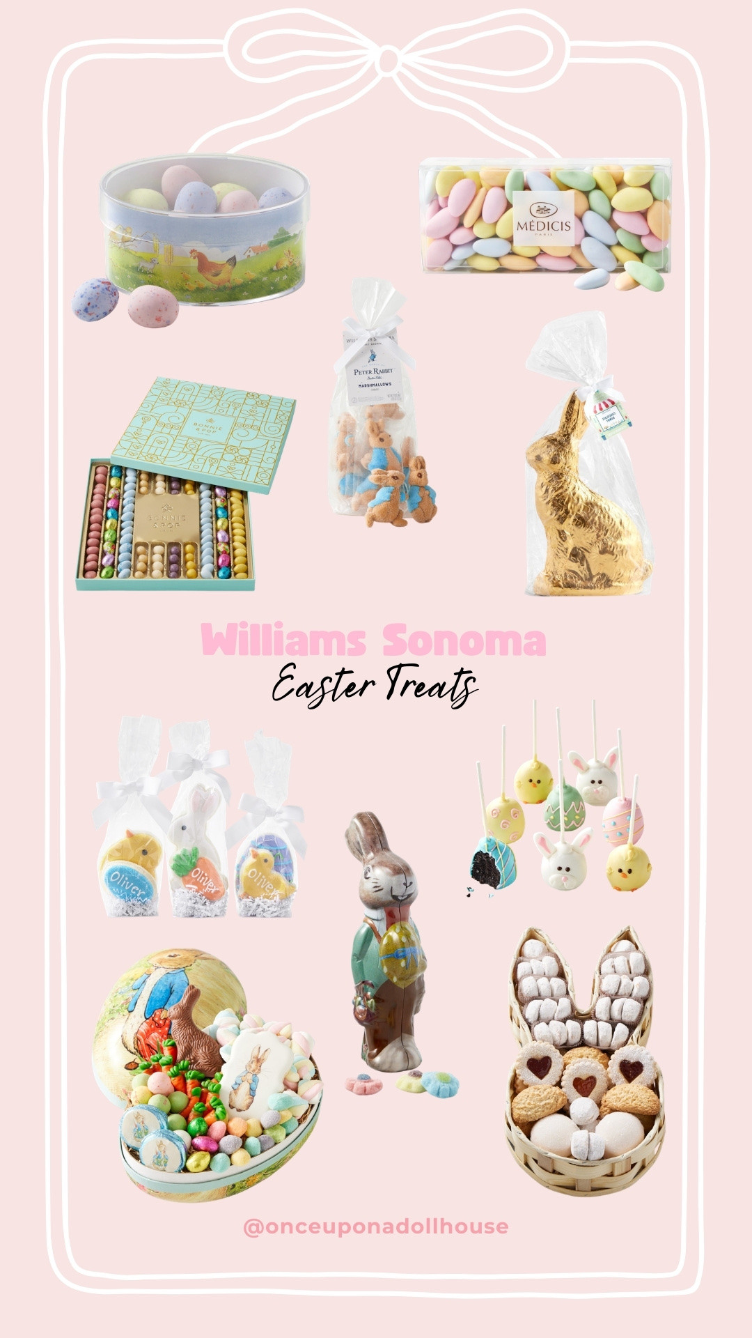 Williams Sonoma Easter Treats! 

Almonds, cake pops, Easter egg, marshmallows, chocolate foiled egg, egg truffles, cookies 

#LTKSeasonal #LTKSpringSale #LTKKids