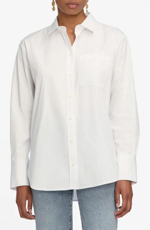 FRAME The Boy Cotton Button-Up Shirt in White at Nordstrom, Size Large | Nordstrom