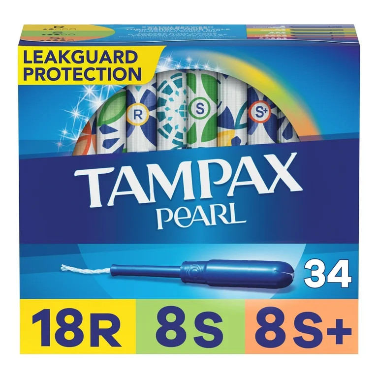 Tampax Pearl Tampons Trio Pack, with LeakGuard Braid, Regular/Super/Super Plus Absorbency, Unscen... | Walmart (US)