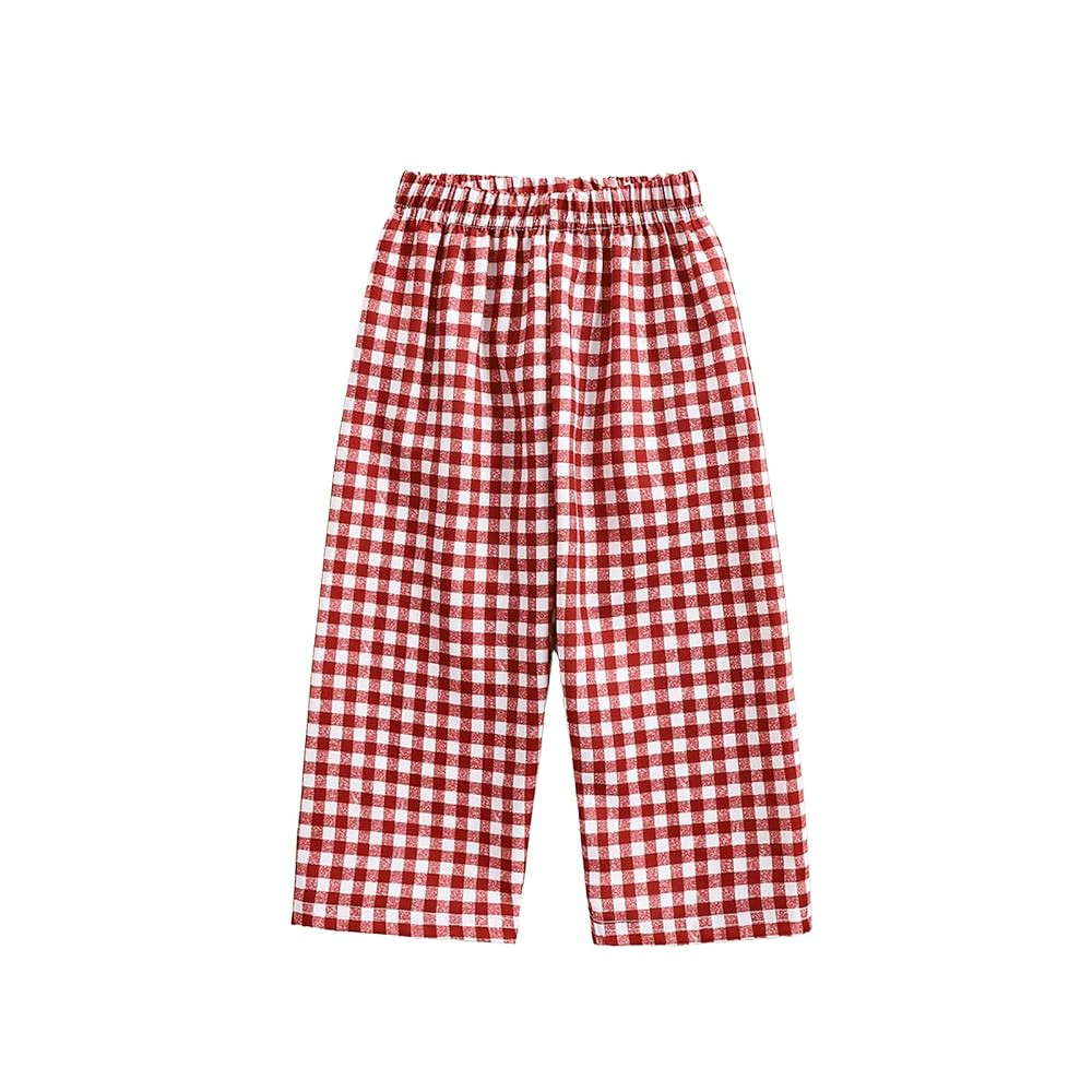 Toddler Baby Boy Girl Gingham Pants Retro Elastic Waist Checkered Plaid Long Pants Casual Sweatpa... | Amazon (US)