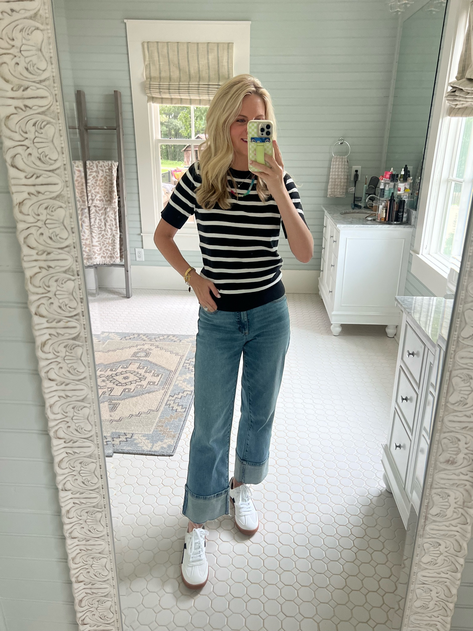 Easy fall outfit from @walmartfashion! #walmartpartner These jeans are a must (I’m in my normal size) and these shoes have a memory foam insole and I’m wearing them nonstop! 
#walmartfashion


#LTKStyleTip #LTKSeasonal #LTKFindsUnder50