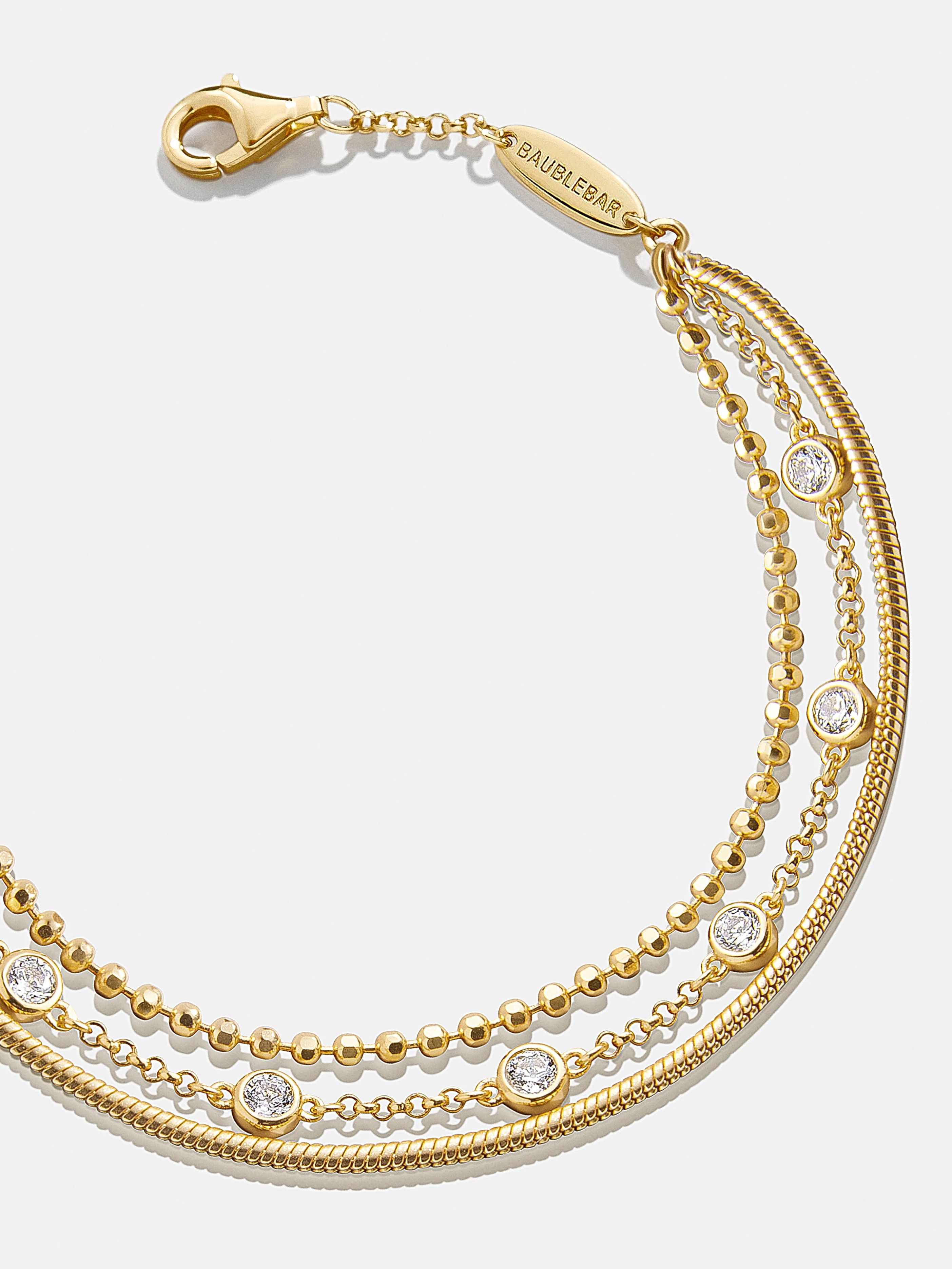 Skye 18K Gold Layered Bracelet - Gold/Pavé | BaubleBar (US)