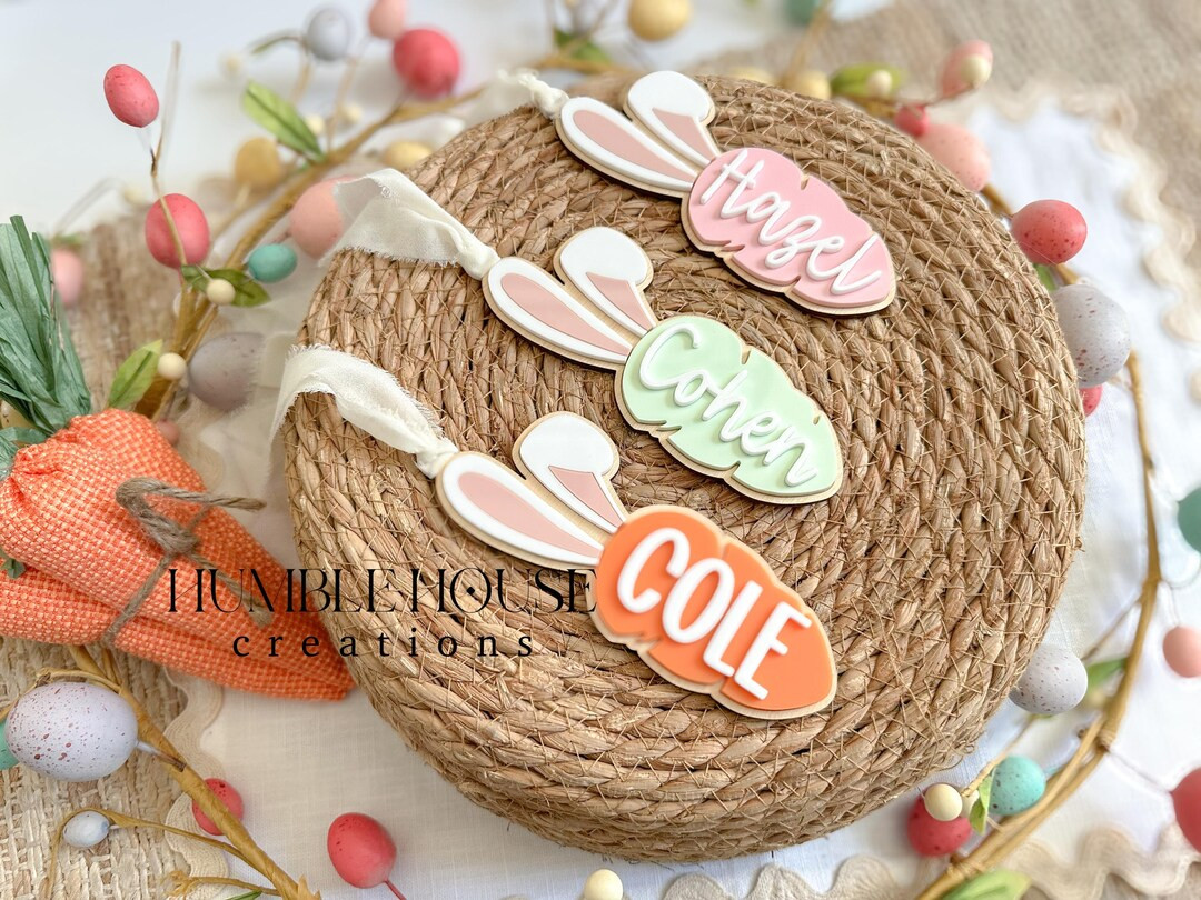 Personalized Easter Basket Tag, Custom Bunny Tag, Easter Basket Name Charm,easter Basket Tag, Cus... | Etsy (US)