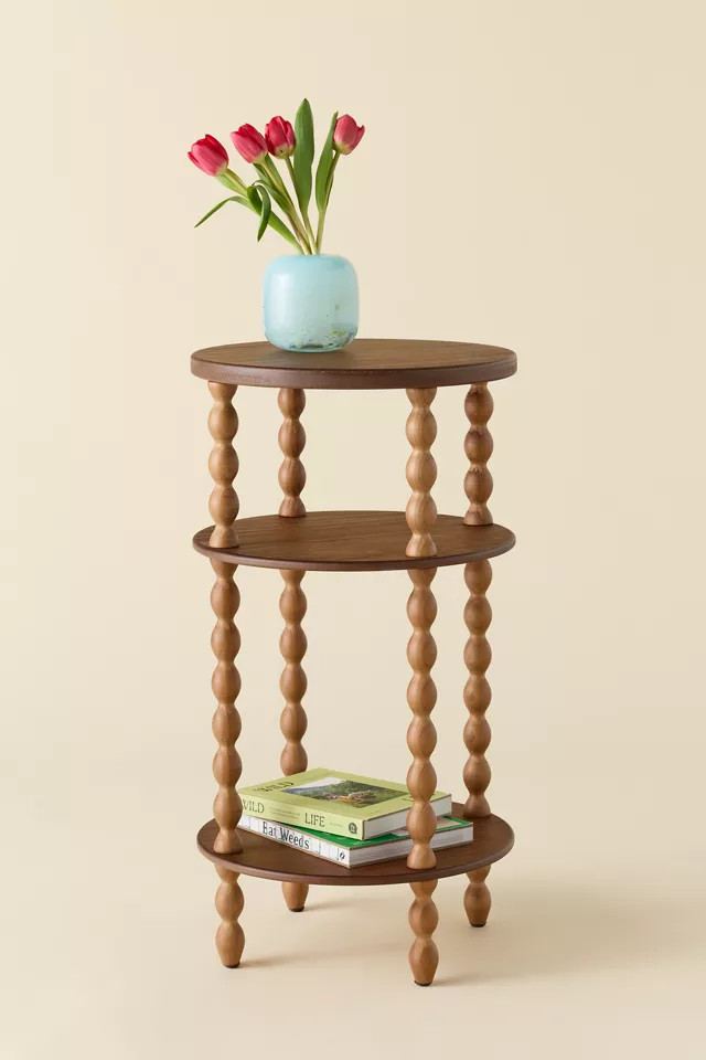 Lys Round 3-Tier Side Table in Brown at Urban Outfitters | Urban Outfitters (US and RoW)