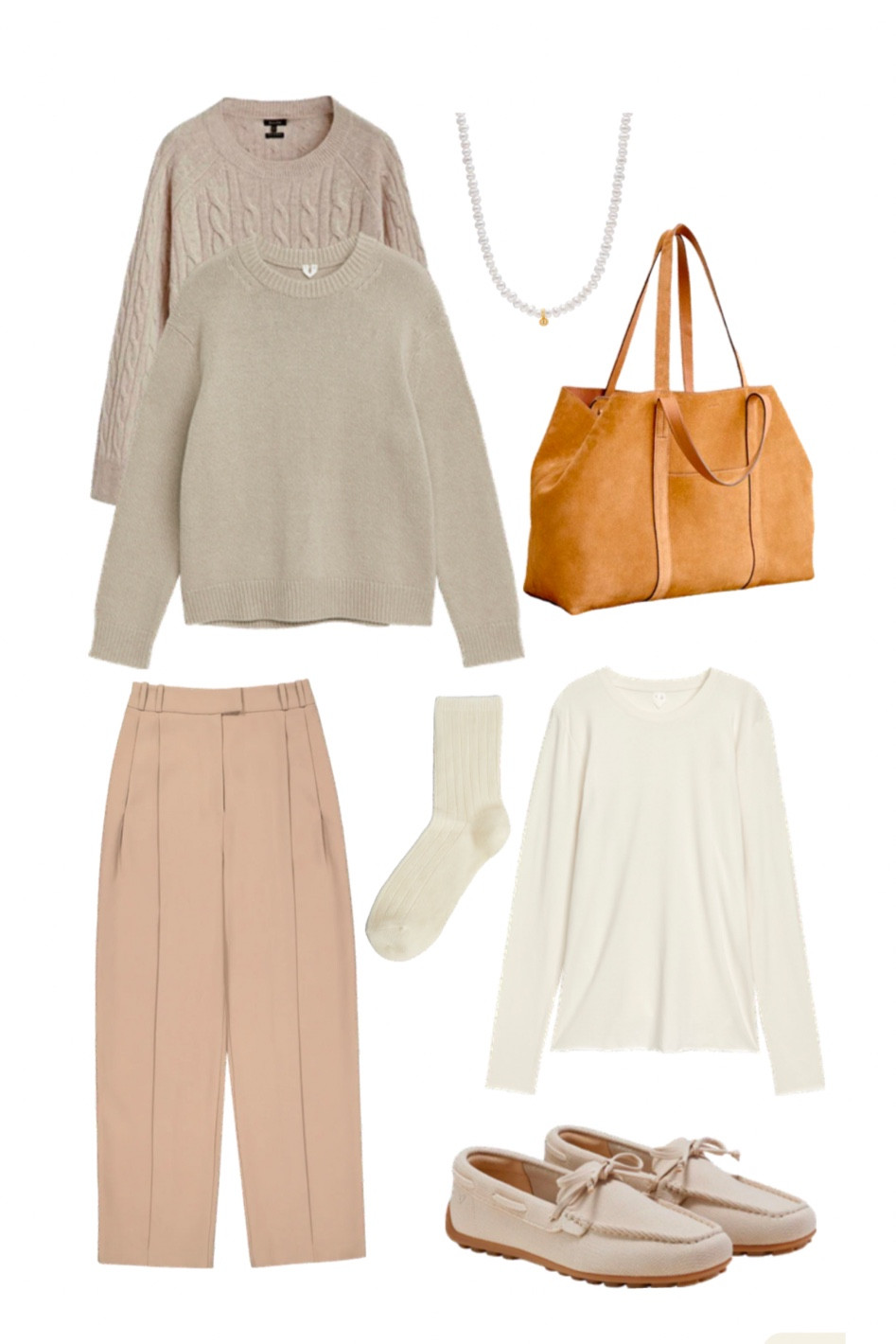 Workwear outfit idea - casual - remote working - tailored trousers and knitwear - driving loafers - suede tote bag 

#LTKshoes #LTKuk #LTKautumn