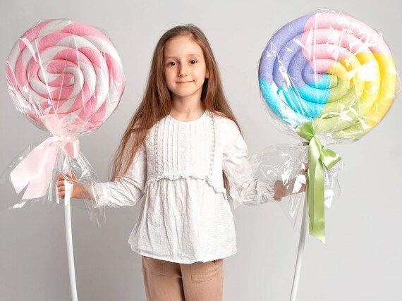 Pastel Rainbow Lollipop Prop / Fake Giant Lollipop / Candyland - Etsy | Etsy (US)
