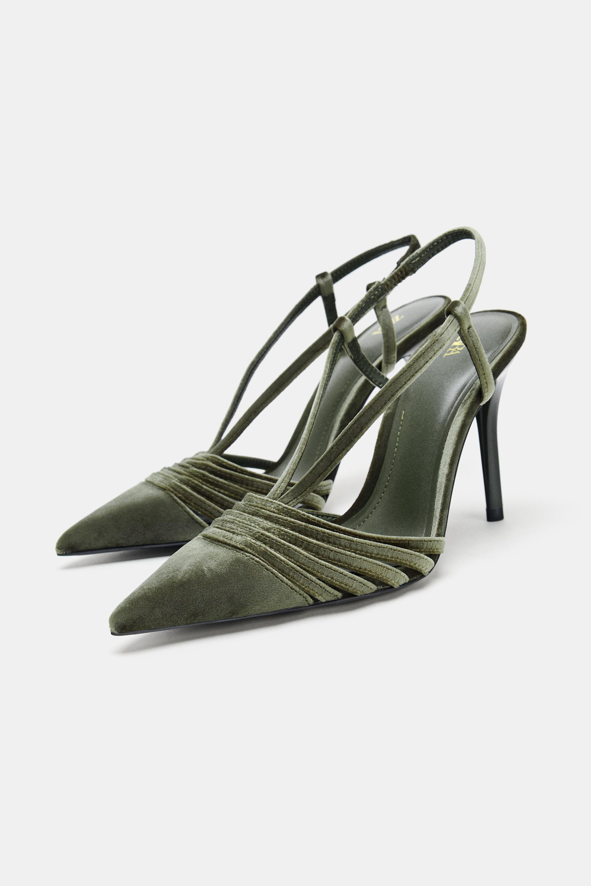 VELVET EFFECT STRAPPY SHOES | Zara US