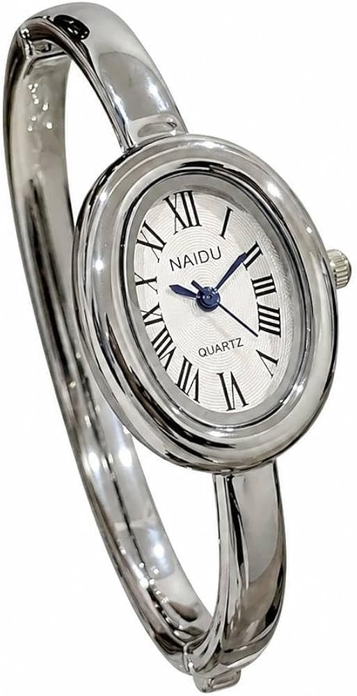 Women's Bangle Bracelet Watch, Oval Dial, Roman Numeral, Elegant Style | Amazon (US)