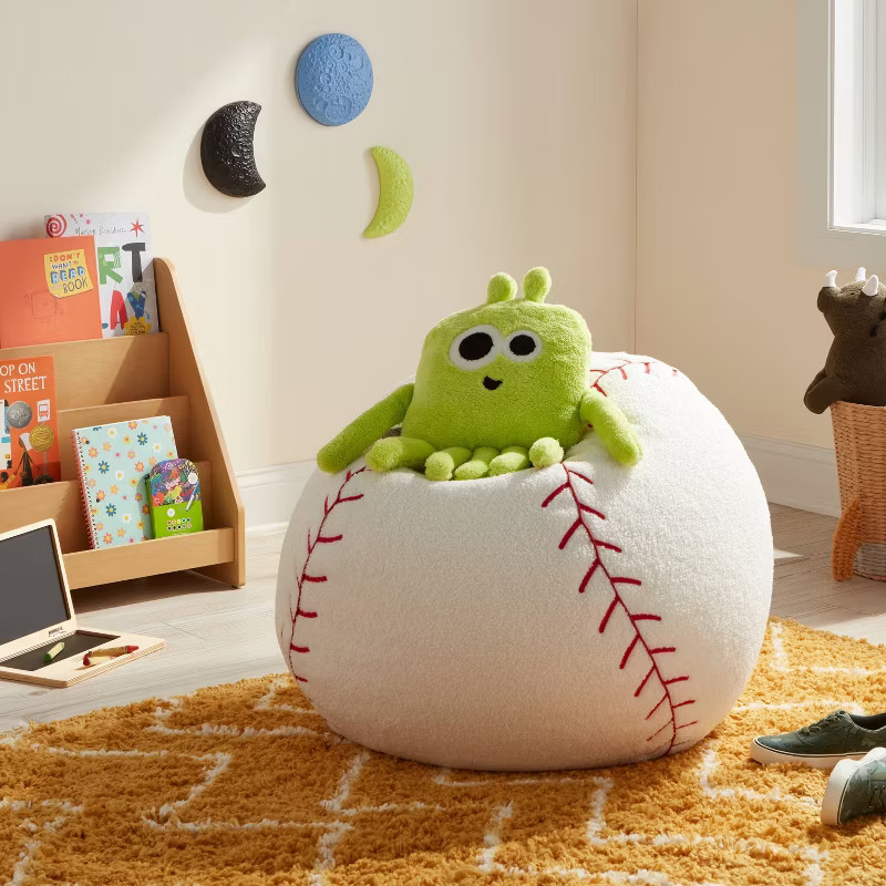 Baseball Boucle Sport Kids' Bean Bag Chair - Pillowfort™ | Target