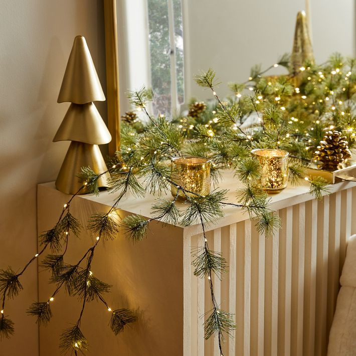 Pre-Lit Faux Spruce Garland | West Elm (US)