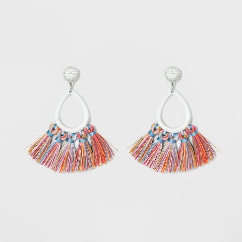 SUGARFIX by BaubleBar Tassel Fringe Hoop Earrings | Target