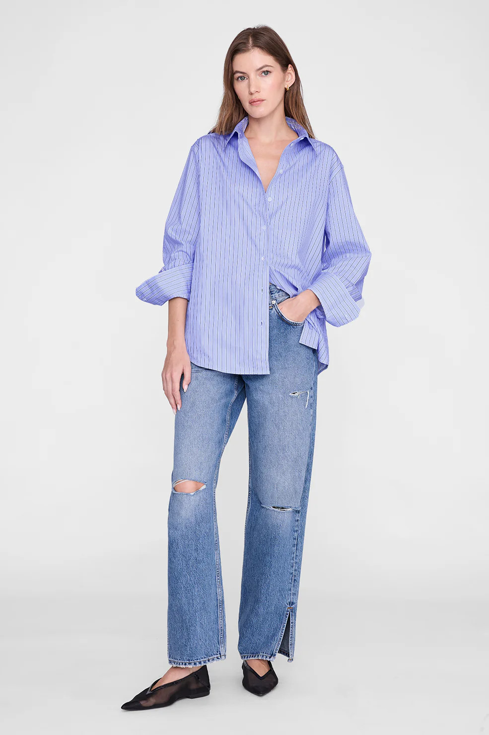Essie Shirt - Blue Stripe | Anine Bing