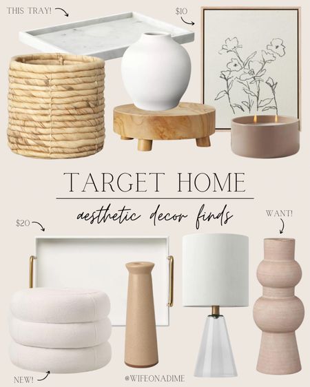Aesthetic decor finds from Target! Loving all of these finds!

Target, Target home, Target decor, target faves, aesthetic decor, home decor, home finds, room inspo, baskets, trays, marble trays, vases, ceramic vases, wood trays, wood stands, candles, wall art, wall hangings, canvas art, white trays, poufs, candle sticks, candle holders, lamps, cute lamps

#LTKFind #LTKunder100 #LTKhome