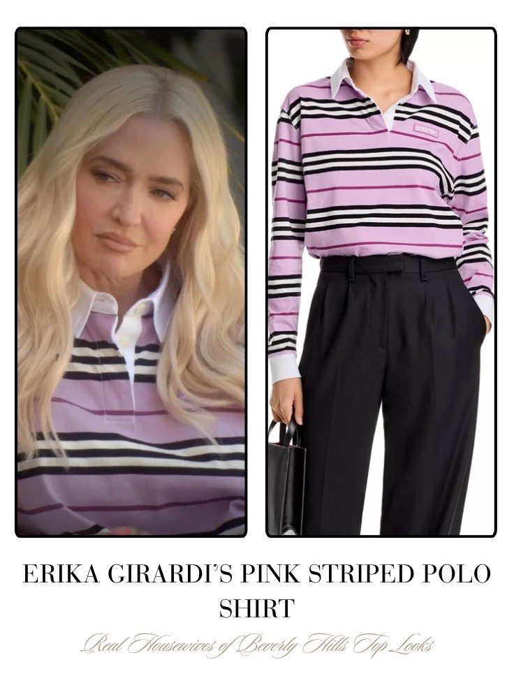 Erika Girardi’s Pink Striped Polo Shirt 