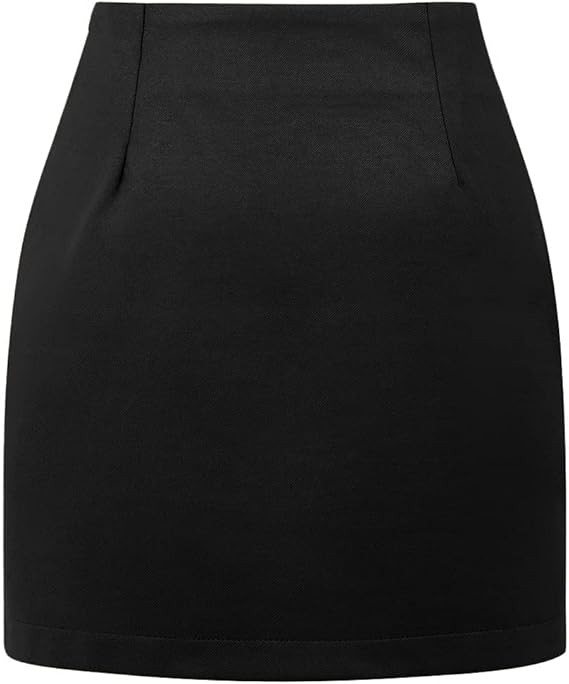 IDEALSANXUN Womens High Waist Plaid Skirt Bodycon Pencil Wool Mini Skirts | Amazon (US)