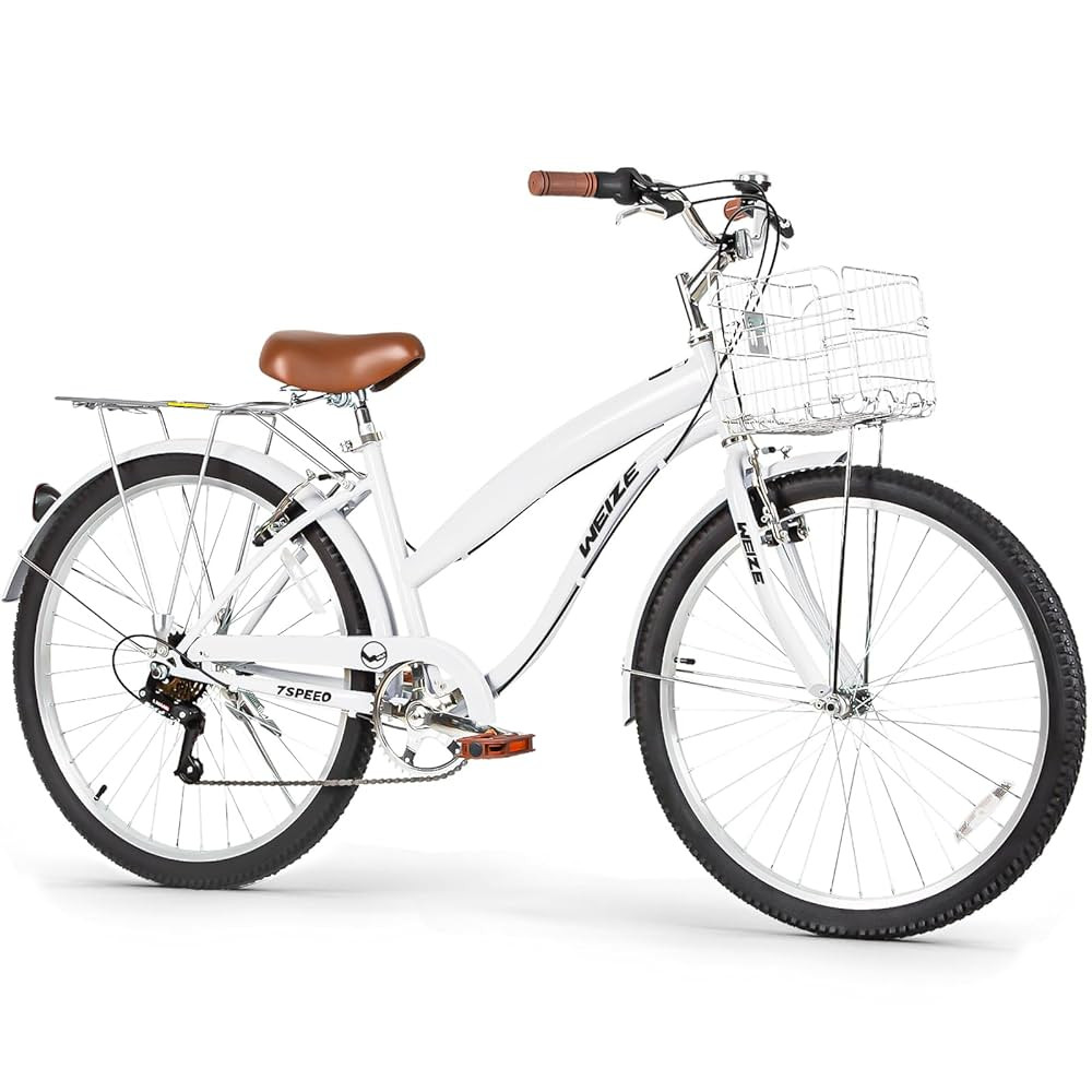 WEIZE Beach Cruiser Bike, 26 inch Commuter Bicycle for Adult Men and Women, 7-Speed/High-Carbon S... | Amazon (US)