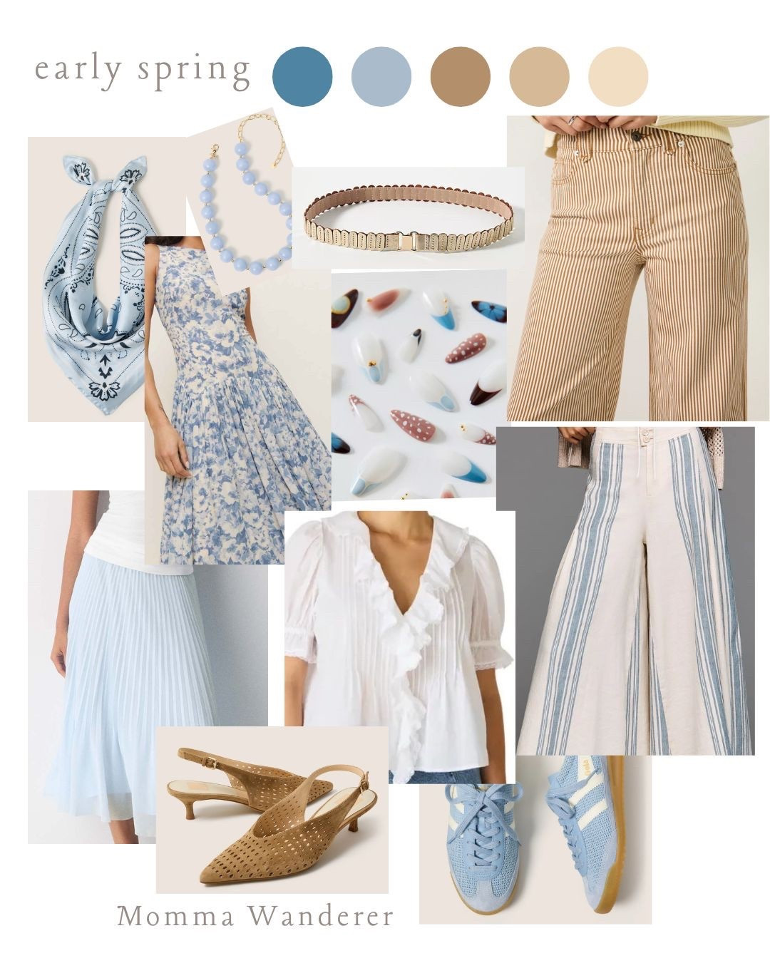 My early 2026 spring trend collage! It started from my love of these fake nails~ the blues, the fauna. Gold and textures. Resort wear inspiration 🩵

#LTKU #LTKOver40 #LTKSeasonal