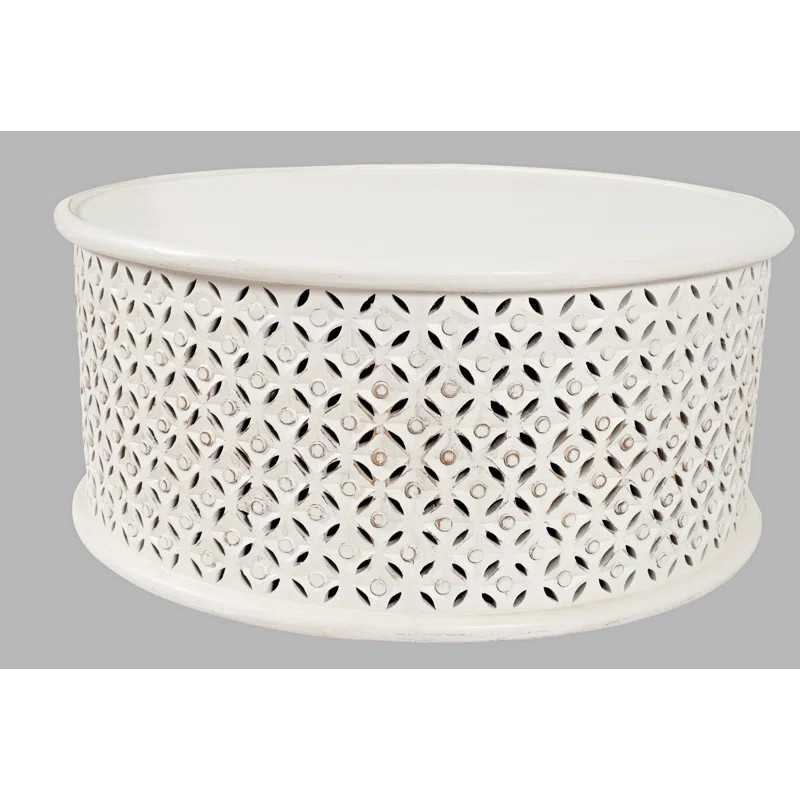 Lorraine Solid Wood Drum Coffee Table | Wayfair North America
