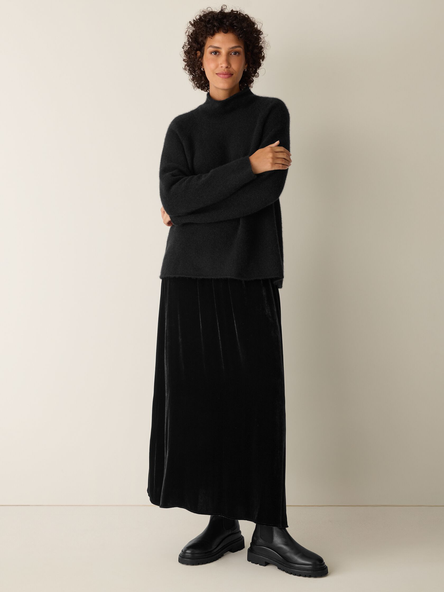 Cashmere Silk Boucle Bliss Turtleneck Top | Eileen Fisher