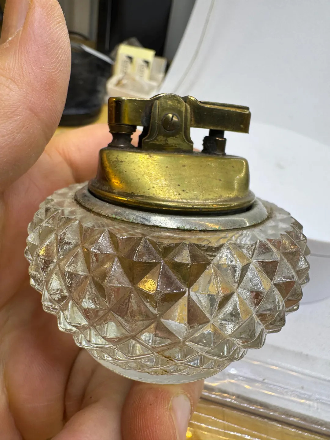 Art Deco Crystal Glass Table Lighter Antique - Etsy | Etsy (US)