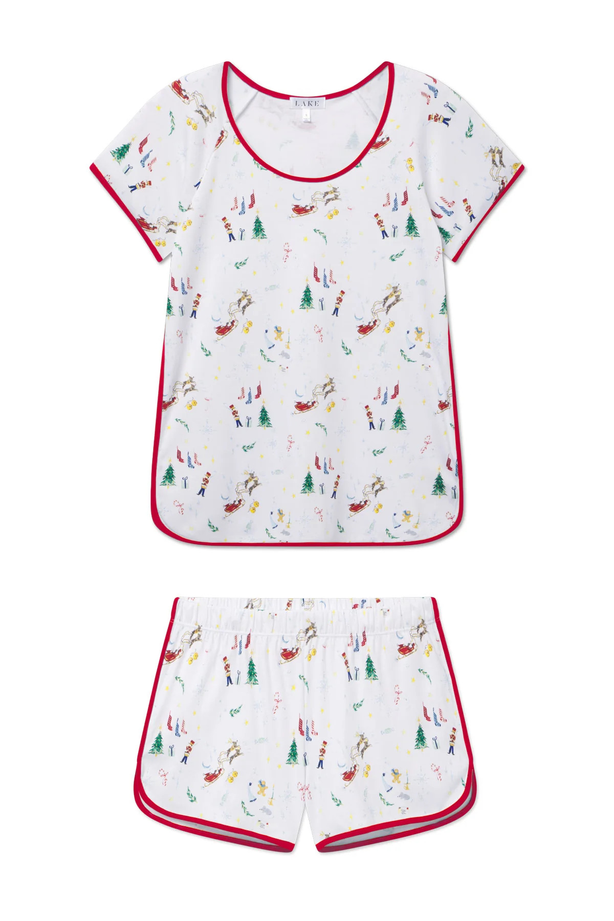 Pima Shorts Set in Night Before Christmas | Lake Pajamas