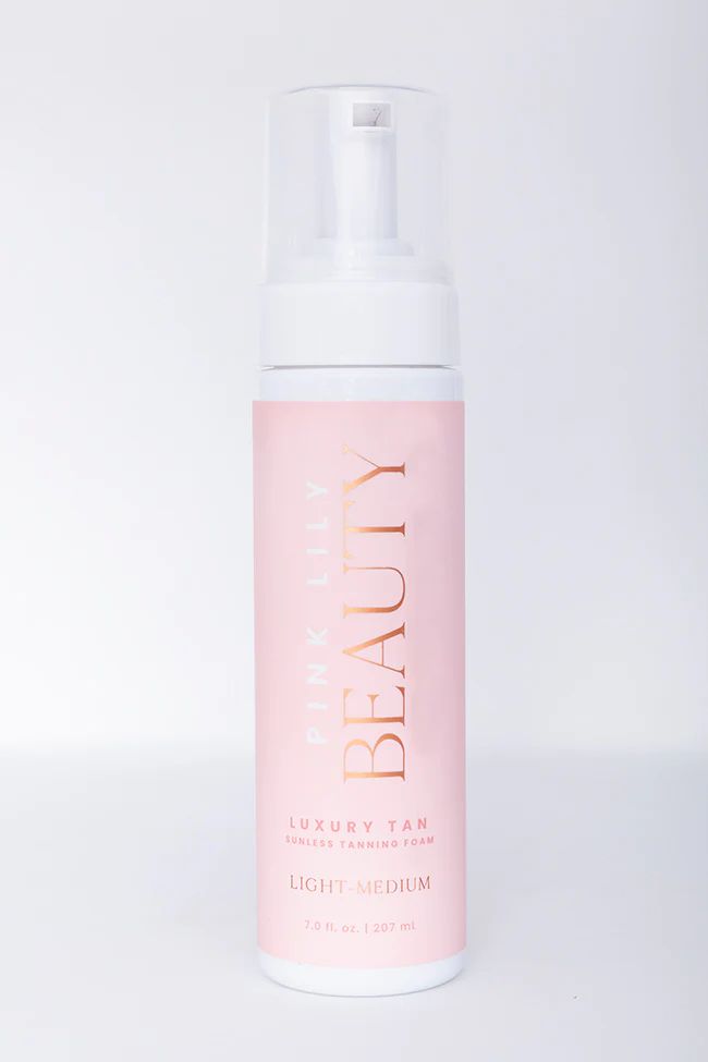 Pink Lily Beauty Luxury Tan Sunless Tanning Foam Sunless Tanner - Light Medium - Vegan and Cruelty F | Pink Lily