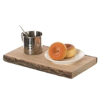 Vintiquewise 12 in. Rustic Natural Tree Log Wooden Rectangular Shape Serving Tray Cutting Board Q... | The Home Depot