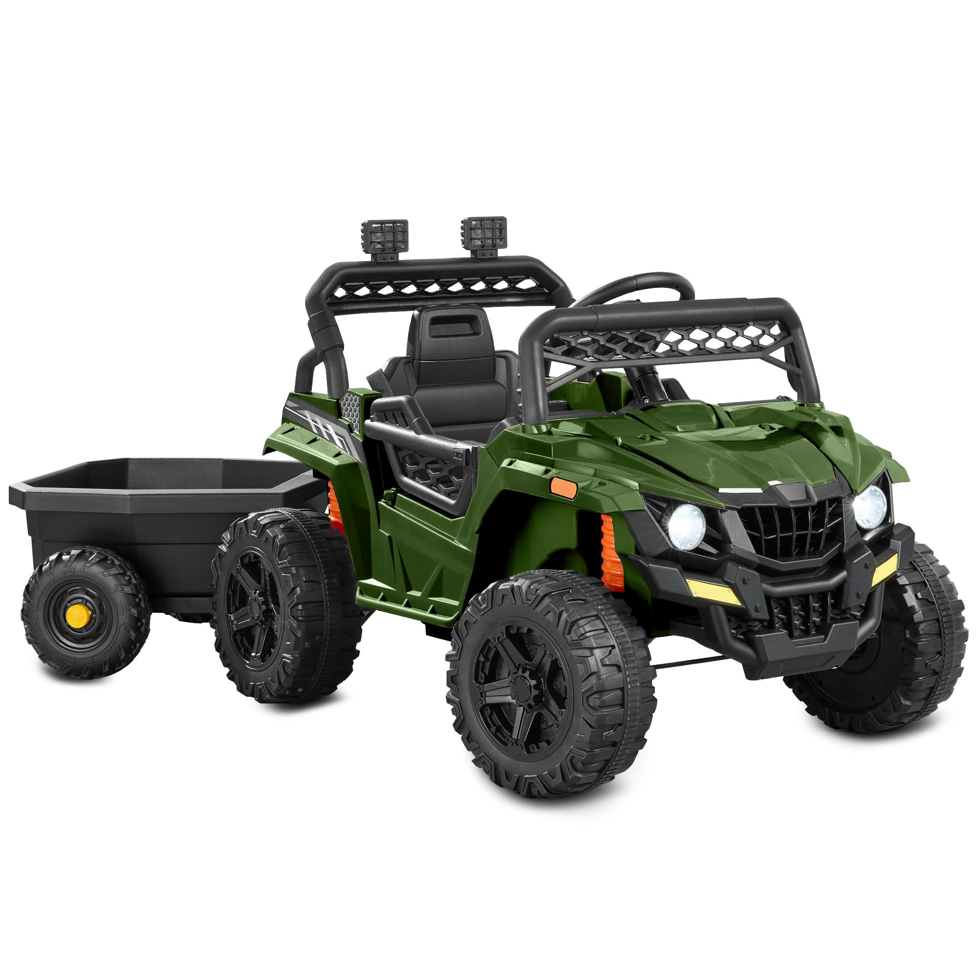 Best Choice Products Kids 12V Electric Ride On UTV Car and Trailer w/Parent Control, LED Lights, ... | Amazon (US)