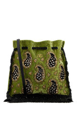 Valentino Garavani Embellished Velvet Bucket Bag — Green | Italist Inc.