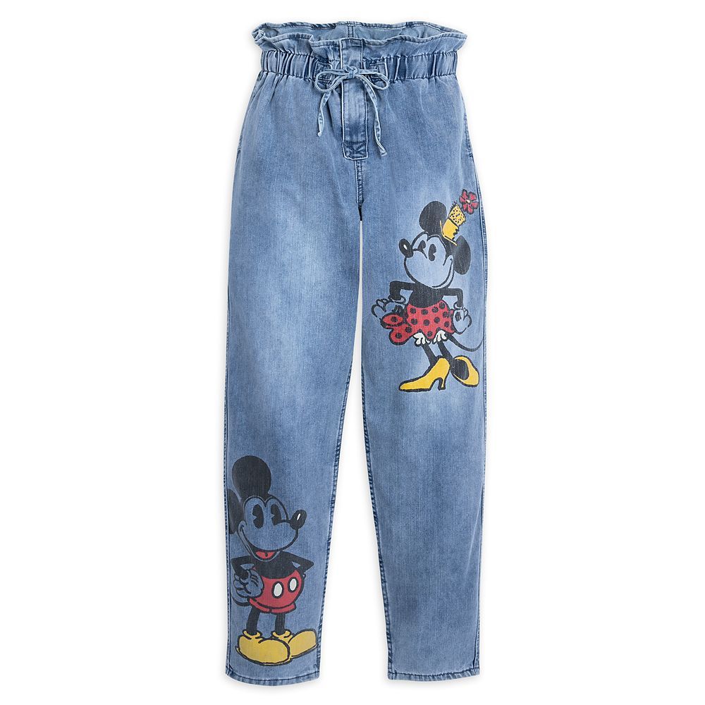 Mickey and Minnie Mouse Drawstring Denim Pants for Women by Our Universe | Disney Store