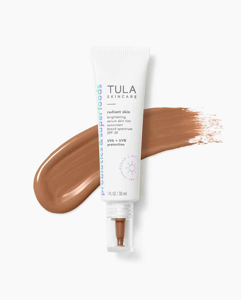 brightening serum skin tint sunscreen broad spectrum SPF 30 | Tula Skincare