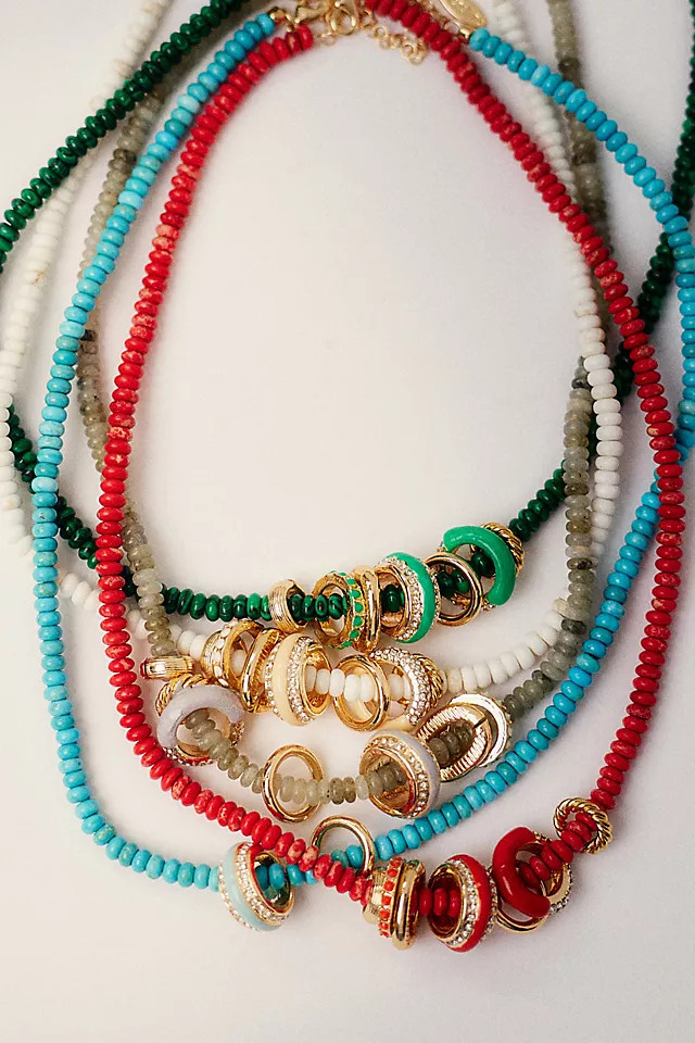 Linked Ring Beaded Necklace | Anthropologie (US)