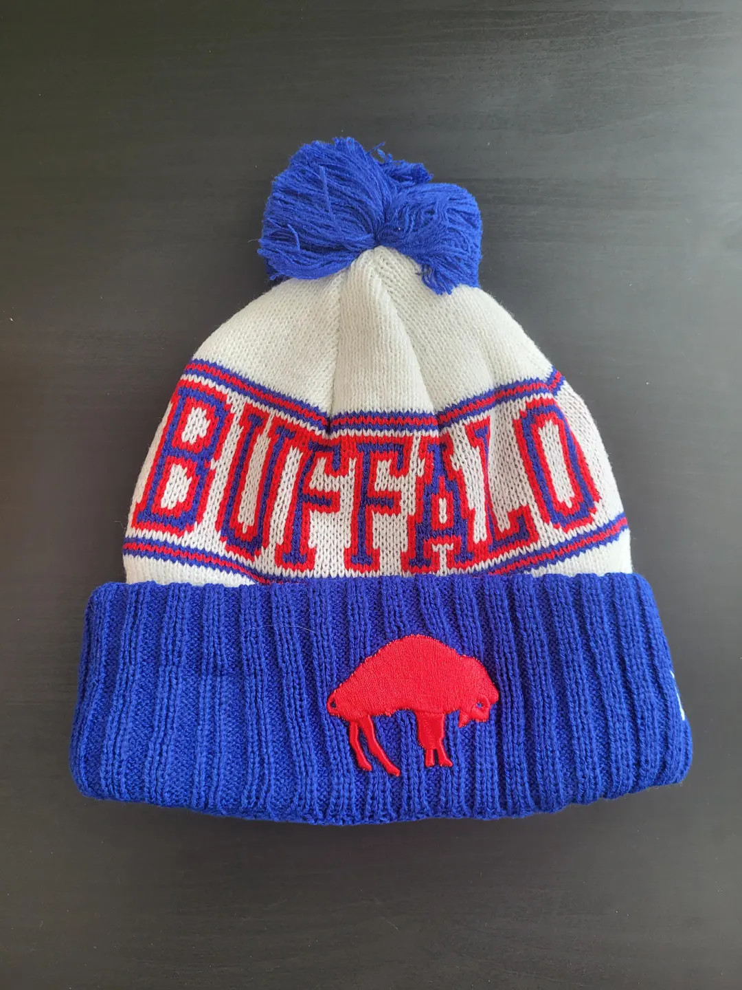 Buffalo Bills Vintage Winter Football Beanie Hat / Fuzzy Pom Blue Red White W/ Embroidered Logo P... | Etsy (US)