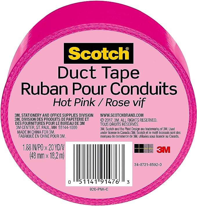 Scotch Duct Tape, 1.88 in x 20 yd, Hot Pink, 6 Pack (920-PNK-C) | Amazon (US)