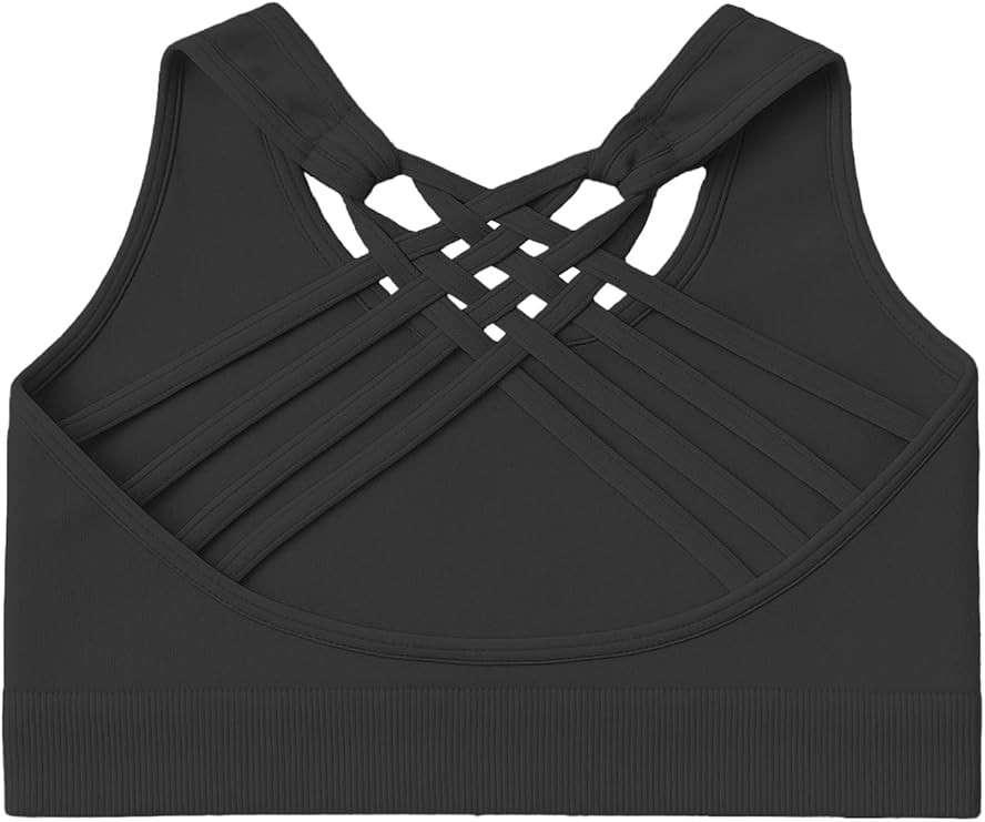 Kurve Girl’s Seamless Strappy Back Stretchy Crop Undershirt Bra, Made in USA | Amazon (US)
