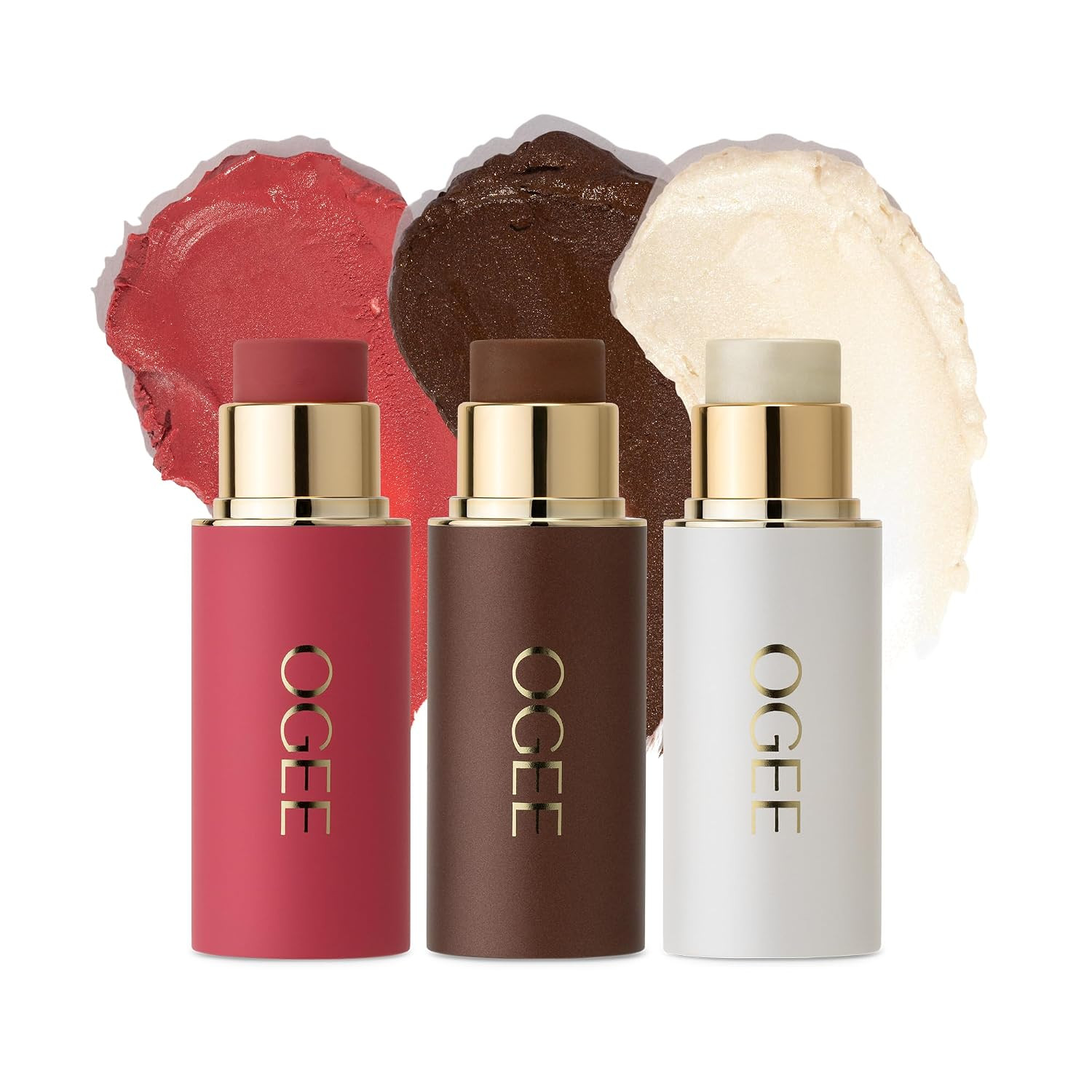 Ogee Face Stick Crystal Collection Trio - Contour Stick Makeup Collection - Certified Organic Contour Palette - Includes Bronzer Stick, Blush Stick & Highlighter Stick | Amazon (US)