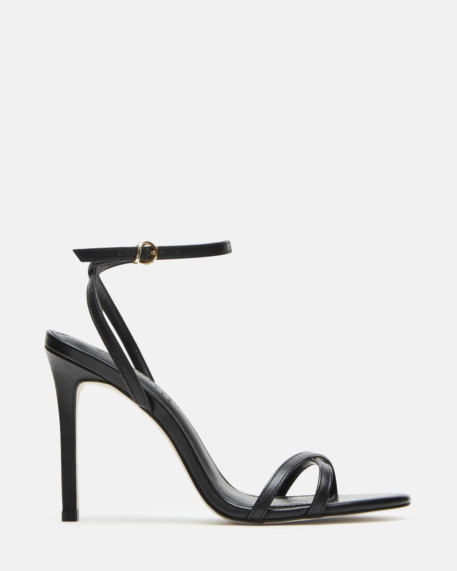 JYPSEY Black Leather Strappy Stiletto Heel | Women's Heels | Steve Madden (US)