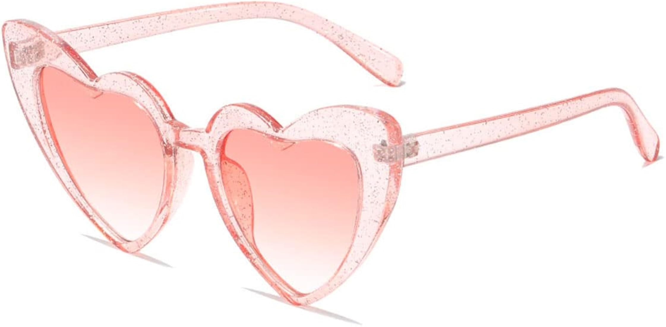 YooThink Love Heart Shaped Sunglasses for Women,Vintage Cat Eye Mod Style Retro Glasses | Amazon (US)